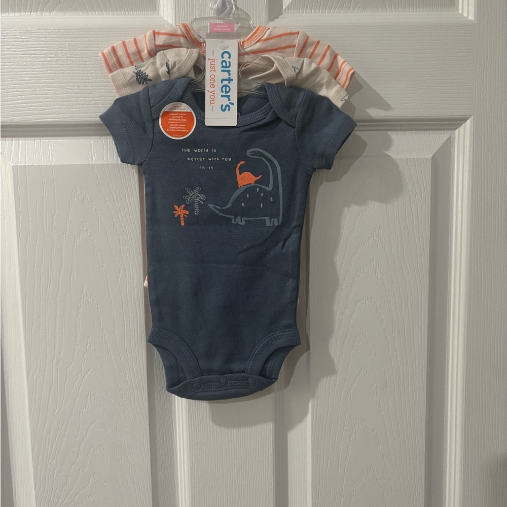 Carter's Blue and Orange Dinosaur Bodysuit
